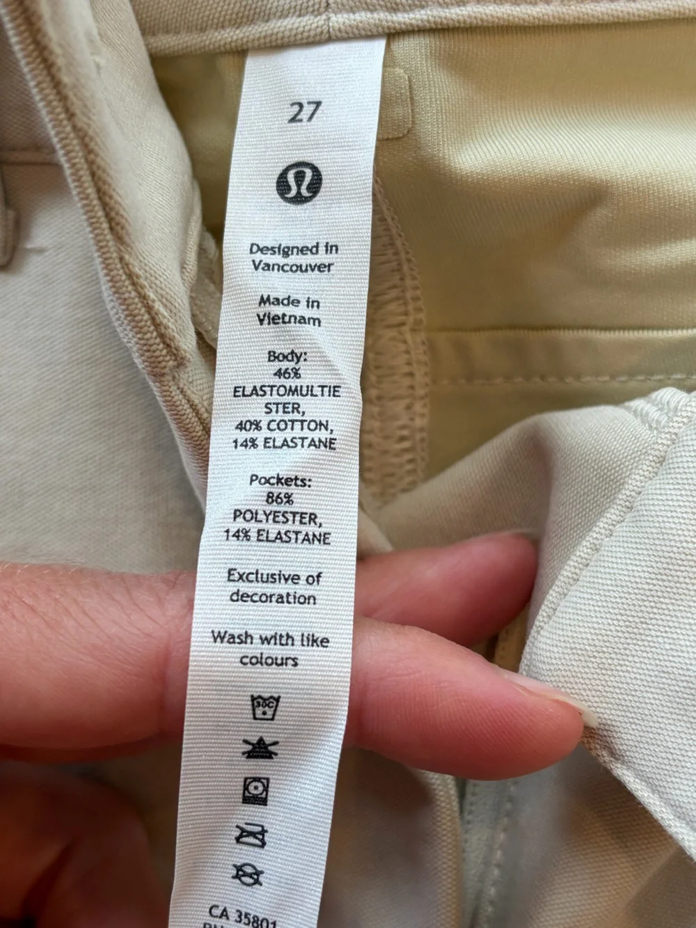 NWT Lululemon City Sleek 5 Pocket Wide-Leg High-Rise Pant Natural Ivory size 27